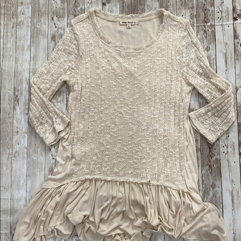 Indigo thread tunic top